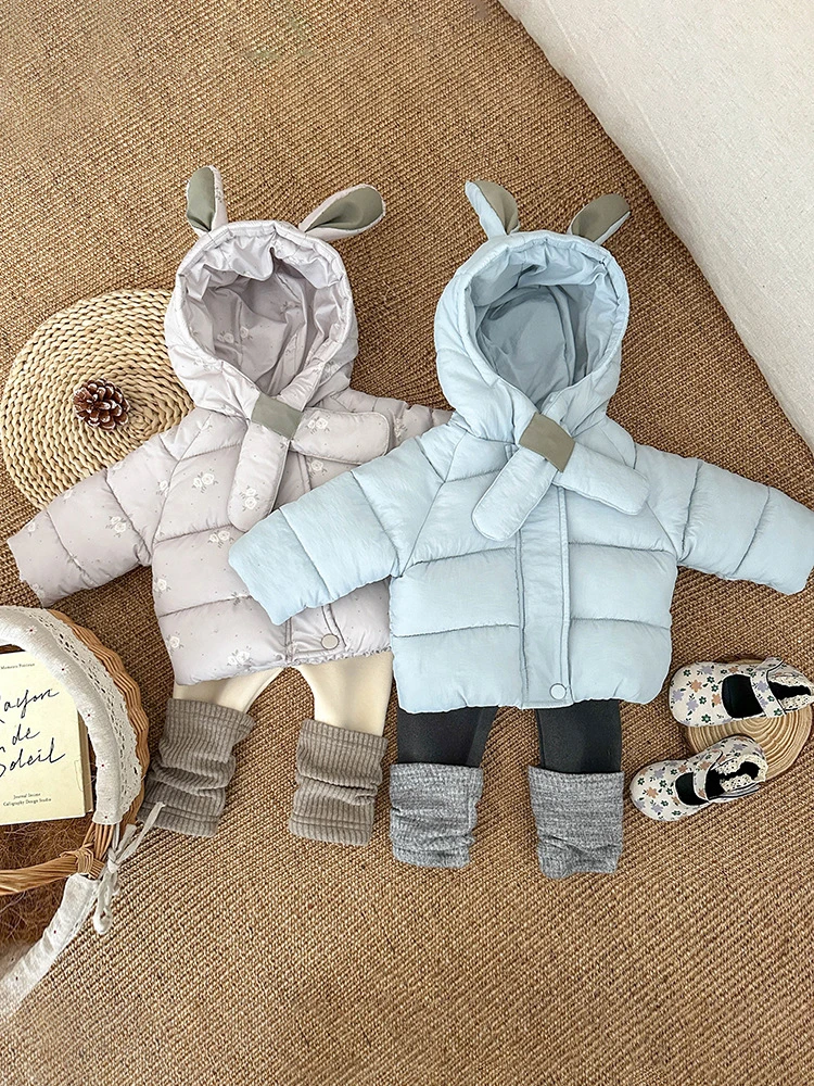 Veste rembourrée en coton imprimé floral pour bébé fille, manteau chaud à manches longues, épais, vêtements d'hiver pour nourrissons, nouvelle collection 2025