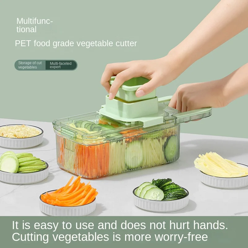 

Multifunctional transparent fruit, cucumber and potato slice slicer for manual vegetable cutting artifact in household kitchen