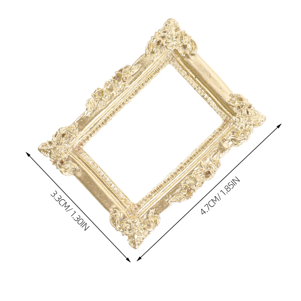 6 stks Vintage Miniatuur Fotolijst Mini Hars Fotolijst Voor Diy Ambachten Telefoon Case Decor Kleine Decoratie Props
