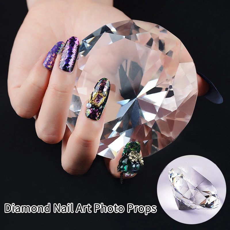 1PC 56/60/80/100mm Nail Art Rhinestone Crystal Diamond Manicure Photography Background Props Christmas New Year Gift