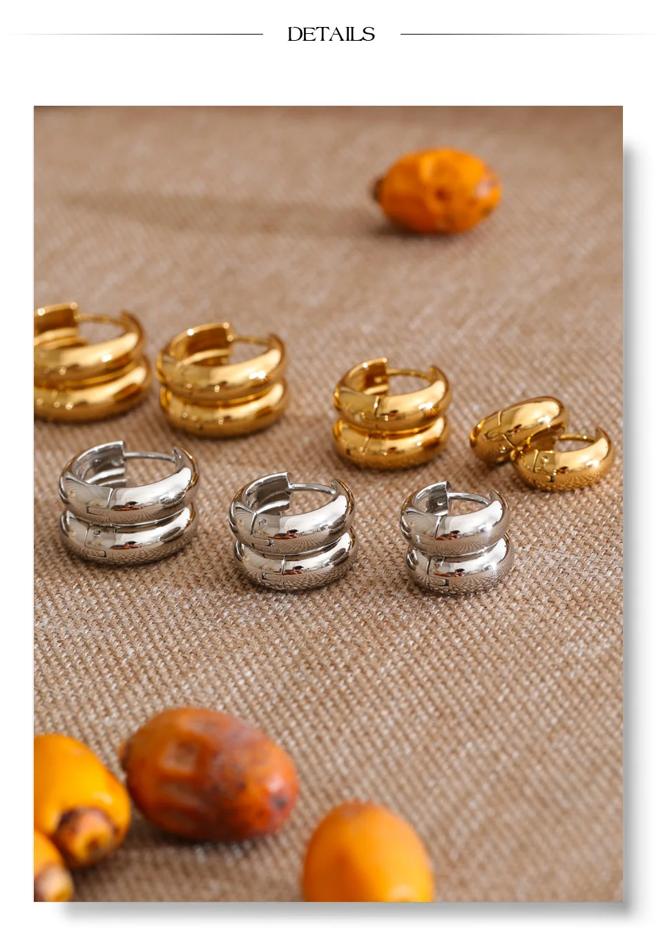 Yhpup Edelstahl-Creolen für alle Anlässe, minimalistischer, vielseitiger, lässiger Ohrschmuck für den Alltag, Großhandel – Detail 3