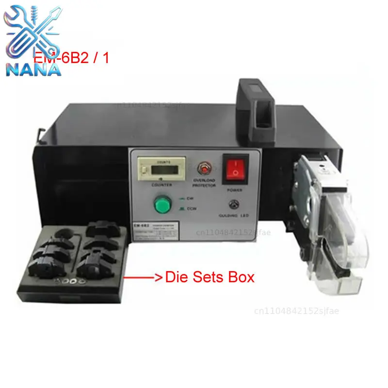 EM-6B2 EM-6B1 0.25-10mm2 Automatic Electrical Terminal Crimping Tools with Exchangeable Die Sets Electric Crimper 110V 220V