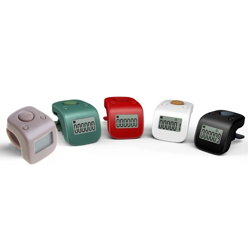 Portable Digital LCD Finger Ring Tally Counter Multi-color 6 Channel Counting 6 Digit Bead Prayer Counter Clicker