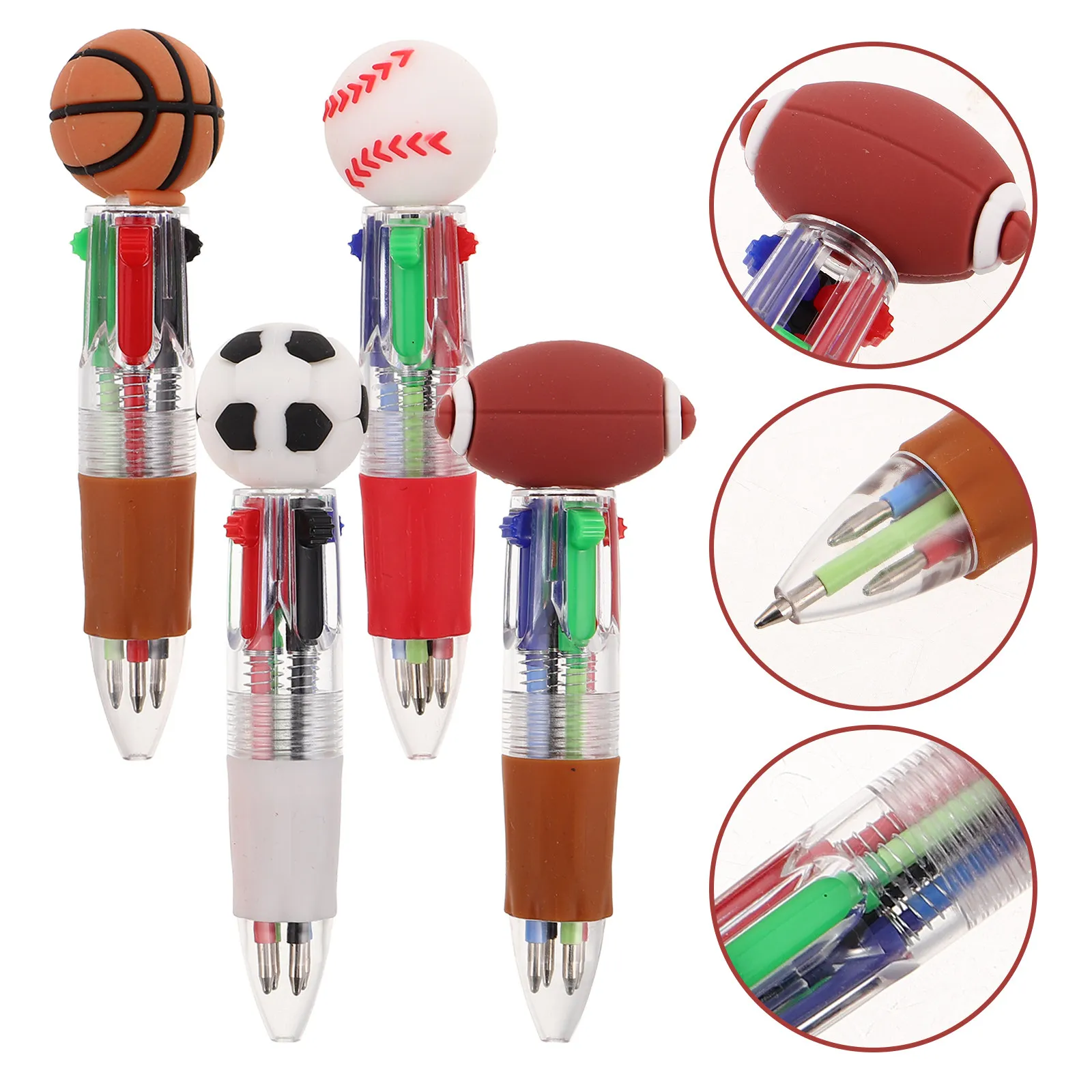 

Набор из 12 мини-шариковых ручек с мультяшными спортивными мотивами, разноцветные, для школы и офиса: футбол, баскетбол, бейсбол