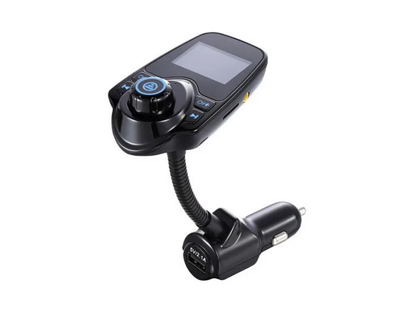 Cigarette Lighter Powered T6 Car FM Modulator, Bluetooth V3.0+EDR TF Card Music Playback Battery Voltage Detection