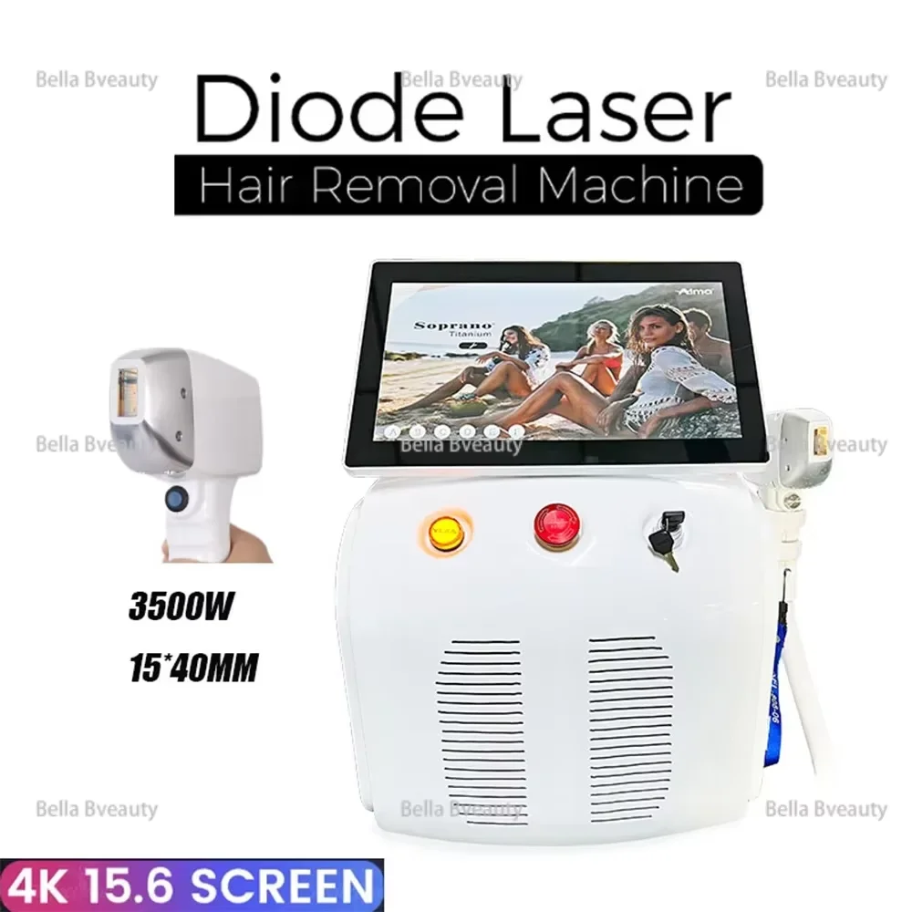 

808nm ICE Platinum Diode Laser Hair Removal Machine - Painless Whole Body Treatment 755/808/1064nm Freezing Point Technology