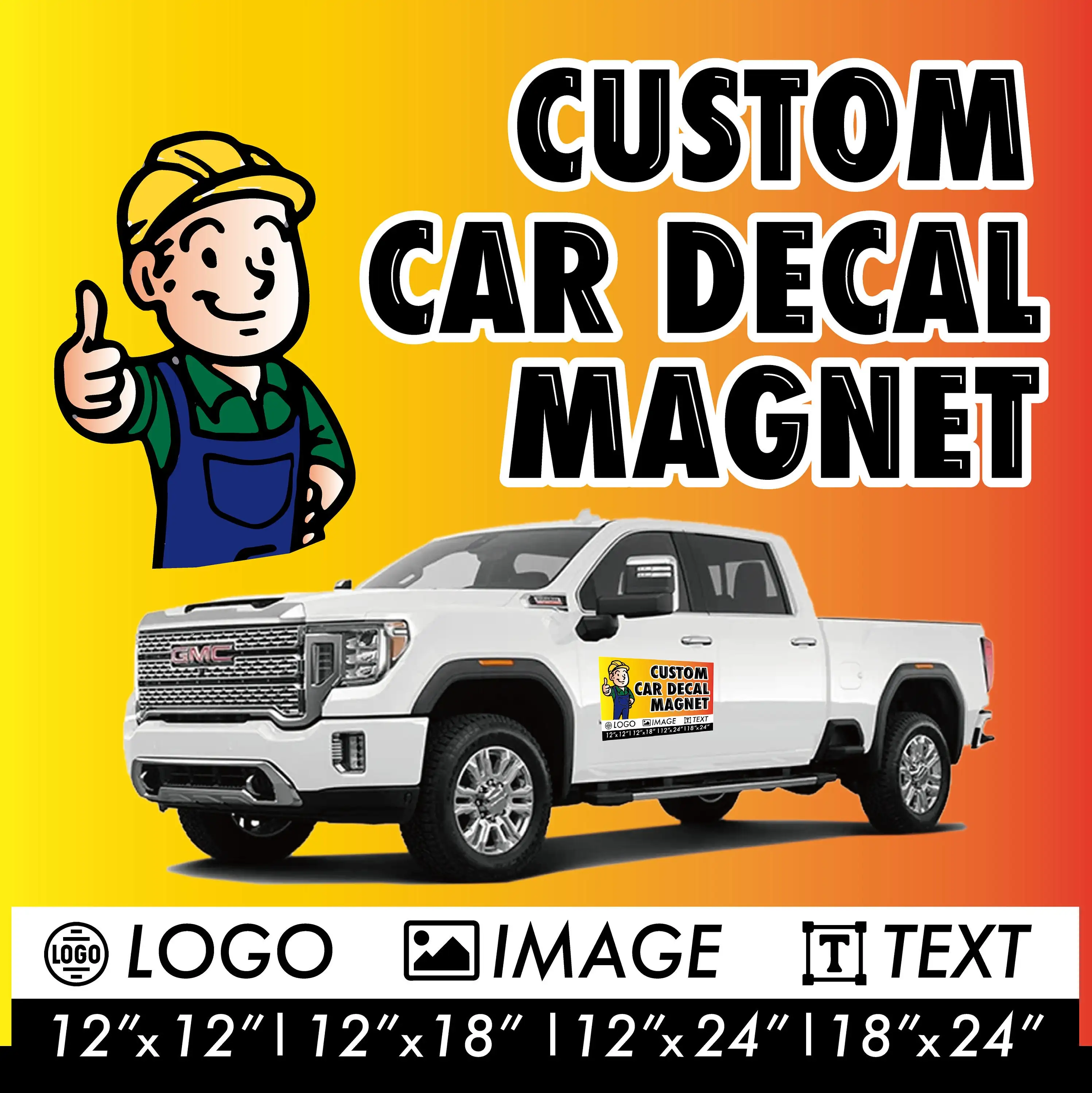 Custom Business Car Magnet Personalized Vehicle Advertising Custom Text Photo Car Magnet, Vehicle Decal, Business Advertisement