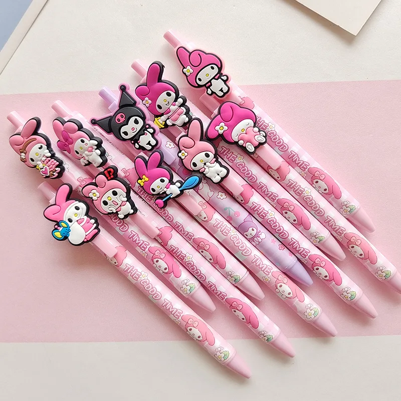 10-30pcs Sanrio Gel Pens My Melody Cinnamoroll Roller Ball Pen Neutral Signature Pen Office School Supplies Stationery Wholesale