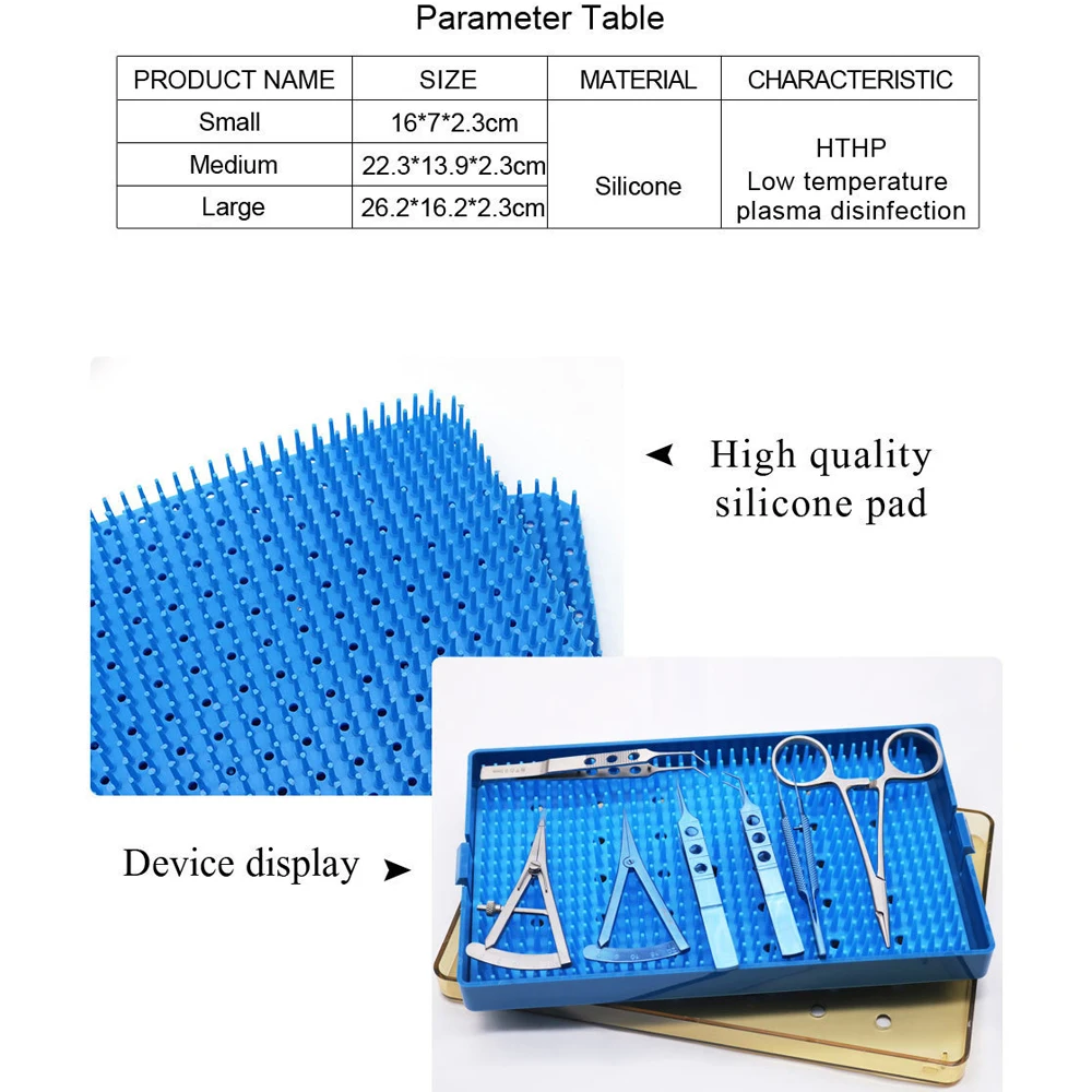 High Quality Silicone Sterilization Tray Case Box Ophthalmic Dental Instruments Disinfection Box