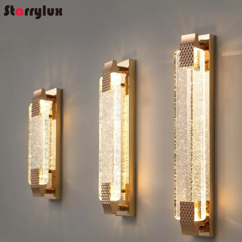 Outdoor Waterproof Bubble Crystal Wall Sconce Luxury Patio Corridor Light Indoor