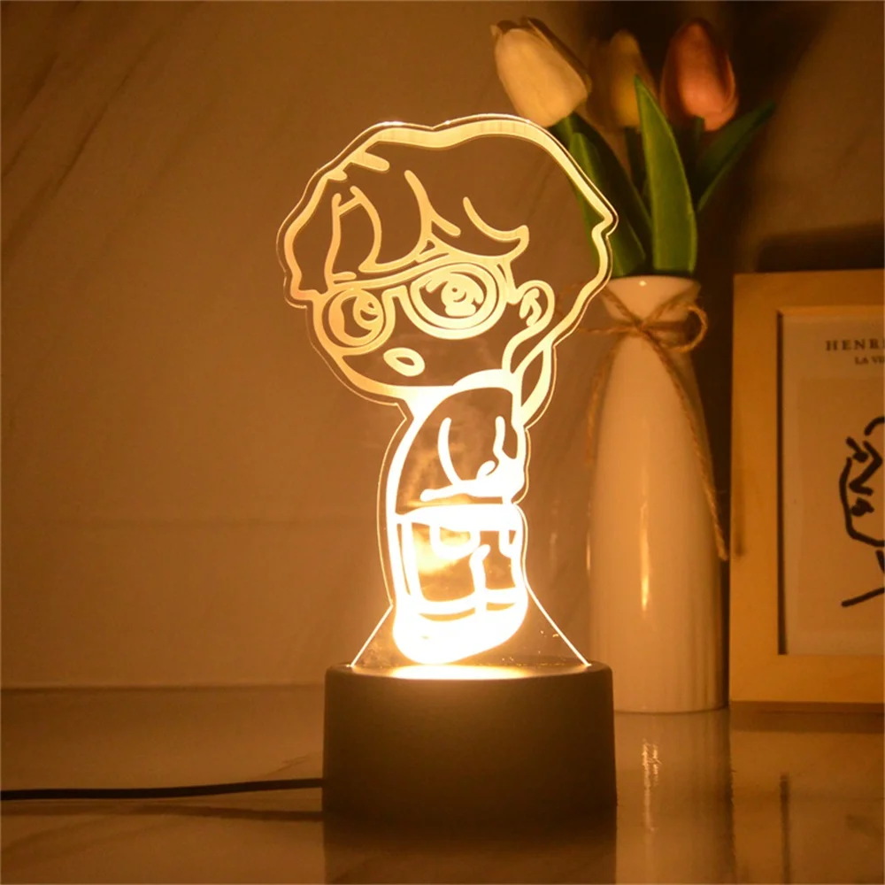 Neue Anime Lampe süße Jungen führte Nachtlicht Schlafzimmer Dekoration für Kinder Freunde Geburtstags geschenk Anime Neuheit 3D Nacht lampen