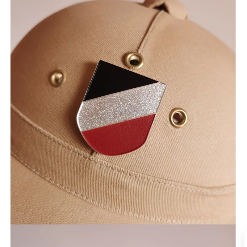 Khaki North African Desert Cool Helmet with Metal Emblem as a World War II Alternative