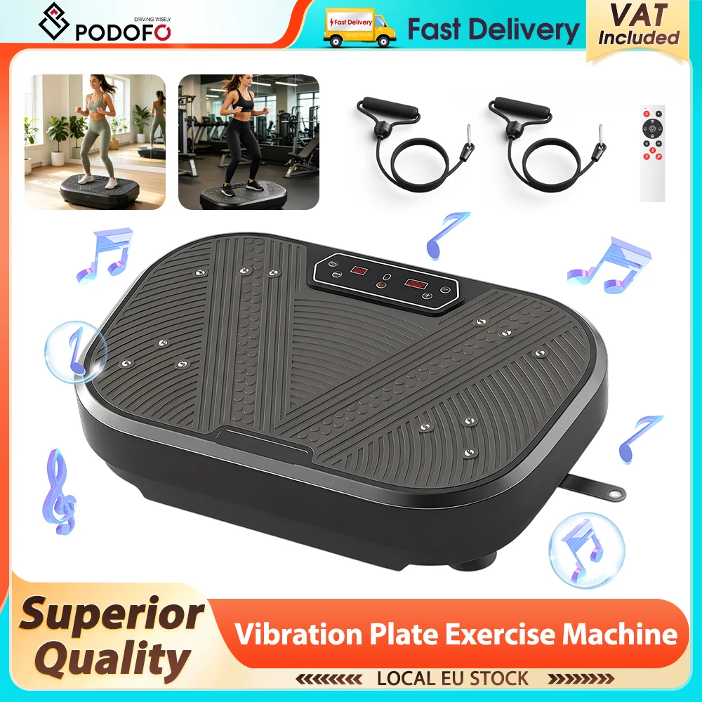Plateforme vibrante Podofo 120 vitesses pour entraînement corporel complet, plateforme de fitness silencieuse et robuste pour la perte de poids, équipement de gym à domicile
