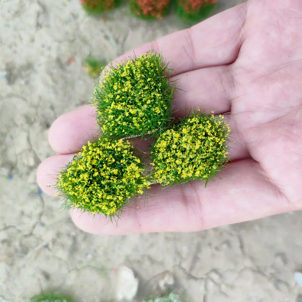 Breite 28MM Statische Große Grasbüschel-Blumen-Modellbausätze Mini-Pflanzenmaterialien Gartenbau Straßengestaltung Diorama-Zubehör 3er-Set – Detail 7