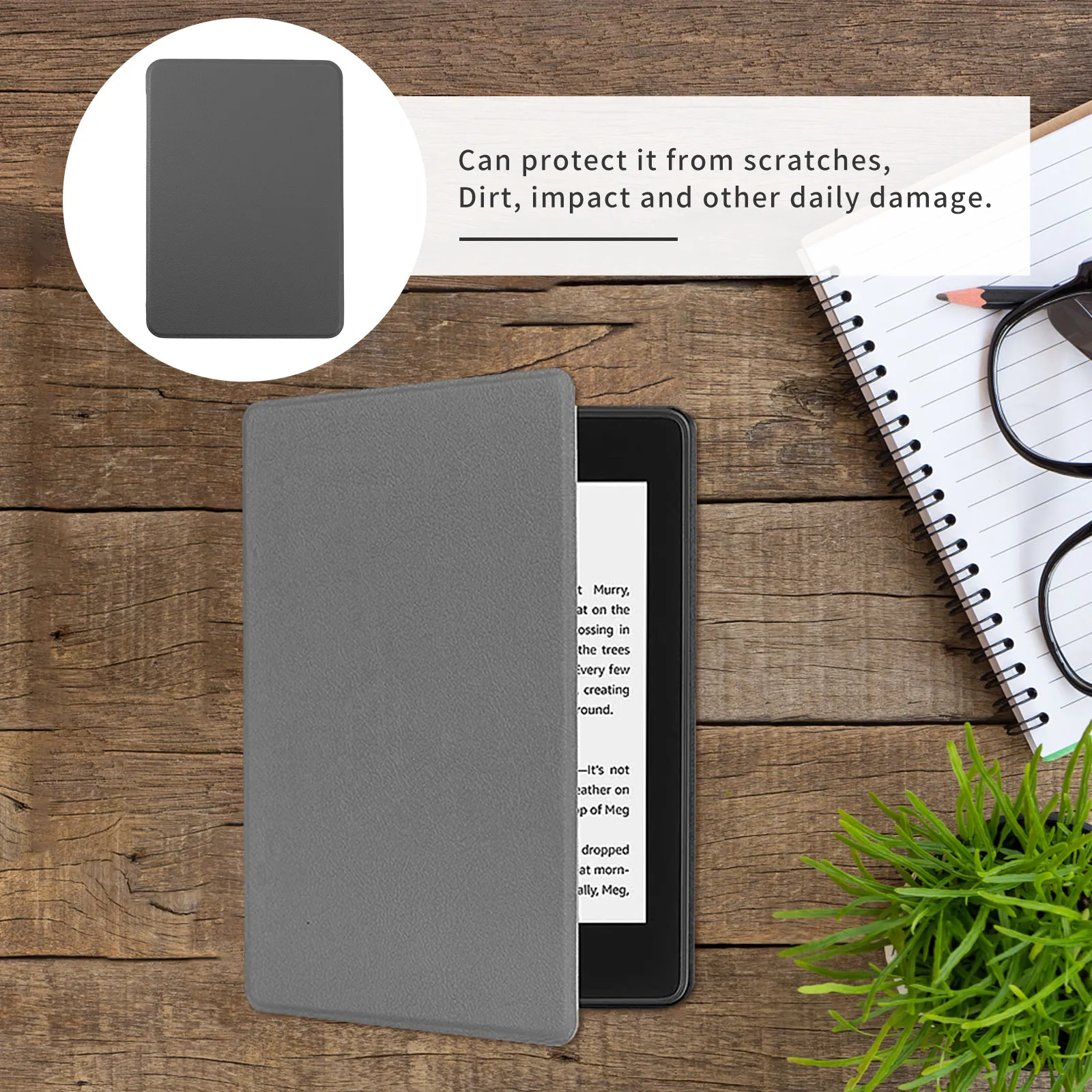 1Pcs E-Book Protective Cover Lightweight Waterproof PU Auto Wake Function Ultra-Thin E-Reader -Book Cover