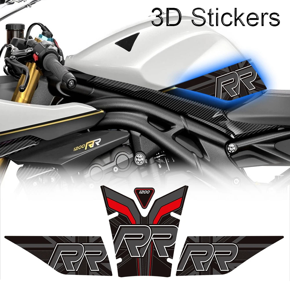 

3D Stickers Decals Tank Pad Side Grips Gas Fuel Oil Kit Knee Protector For Triumph Speed Triple 1200RR 1200 RR