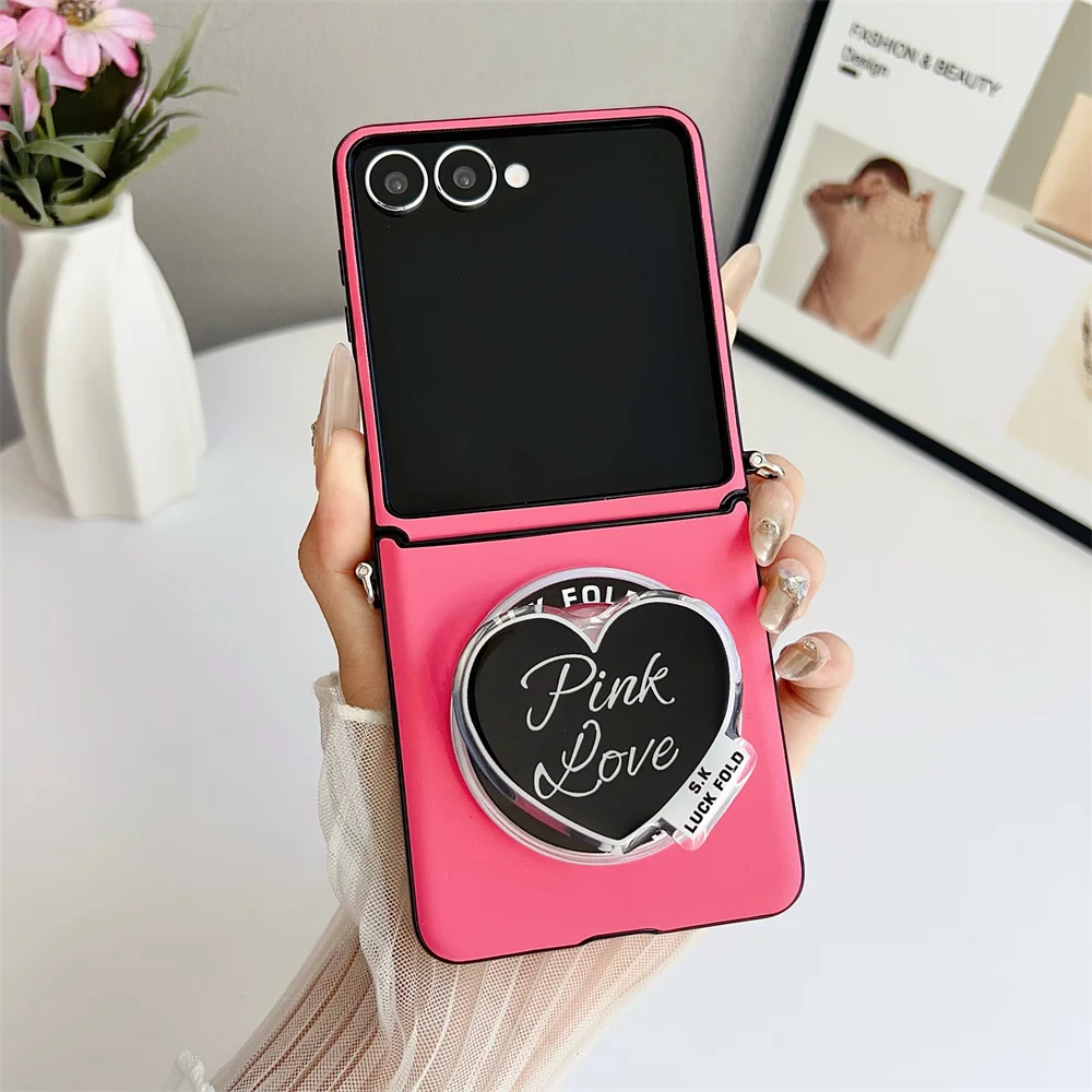 حامل حب وردي مغناطيسي قابل للفصل لهاتف Magsafe لهاتف سامسونج جالاكسي Flip7 Flip6 Z Flip 3 4 5 6 7 FE غطاء حماية #2