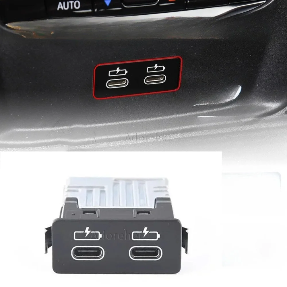 1PC Dual TYPE C PD Car Charger Fast Charging Adapter Plug Car Socket Replacement Phone Charger For BMW 3/5/7 Series X1 X3 X5 X6