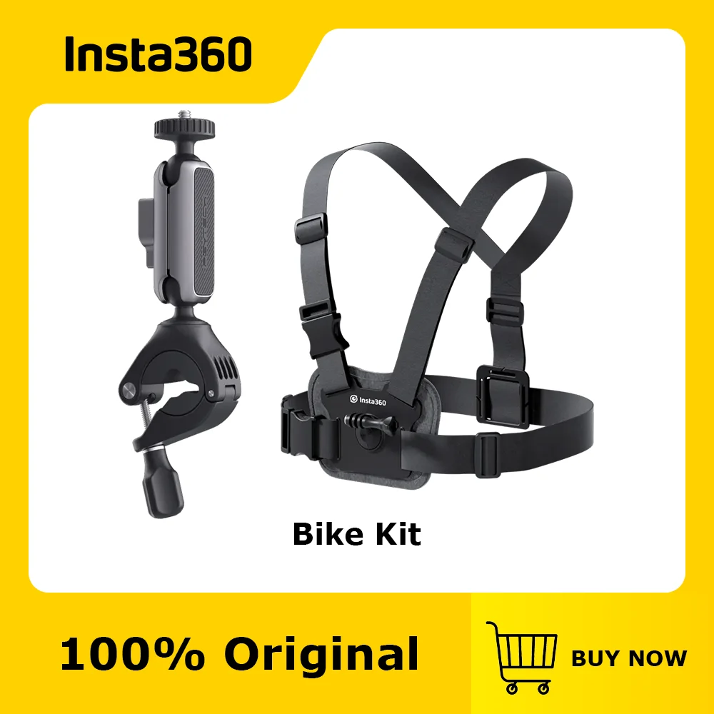 

Official & Original Insta360 Bike Kit,Includes Handlebar Mount and Chest Strap, Capture your next ride from every angle.