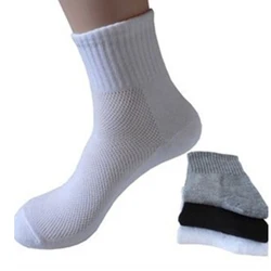 3 Pairs/Lot Men's Mesh Socks Solid Color Spring And Summer Mid-Calf Short Business Casual Breathable Cotton Socks