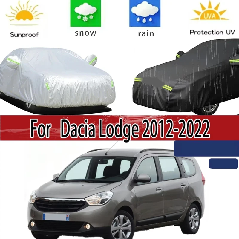 

For Dacia Lodge 2012-2022 Full Car Covers Outdoor Sun Anti UV Rain Snow Dust Protection Oxford Cloth Accessories
