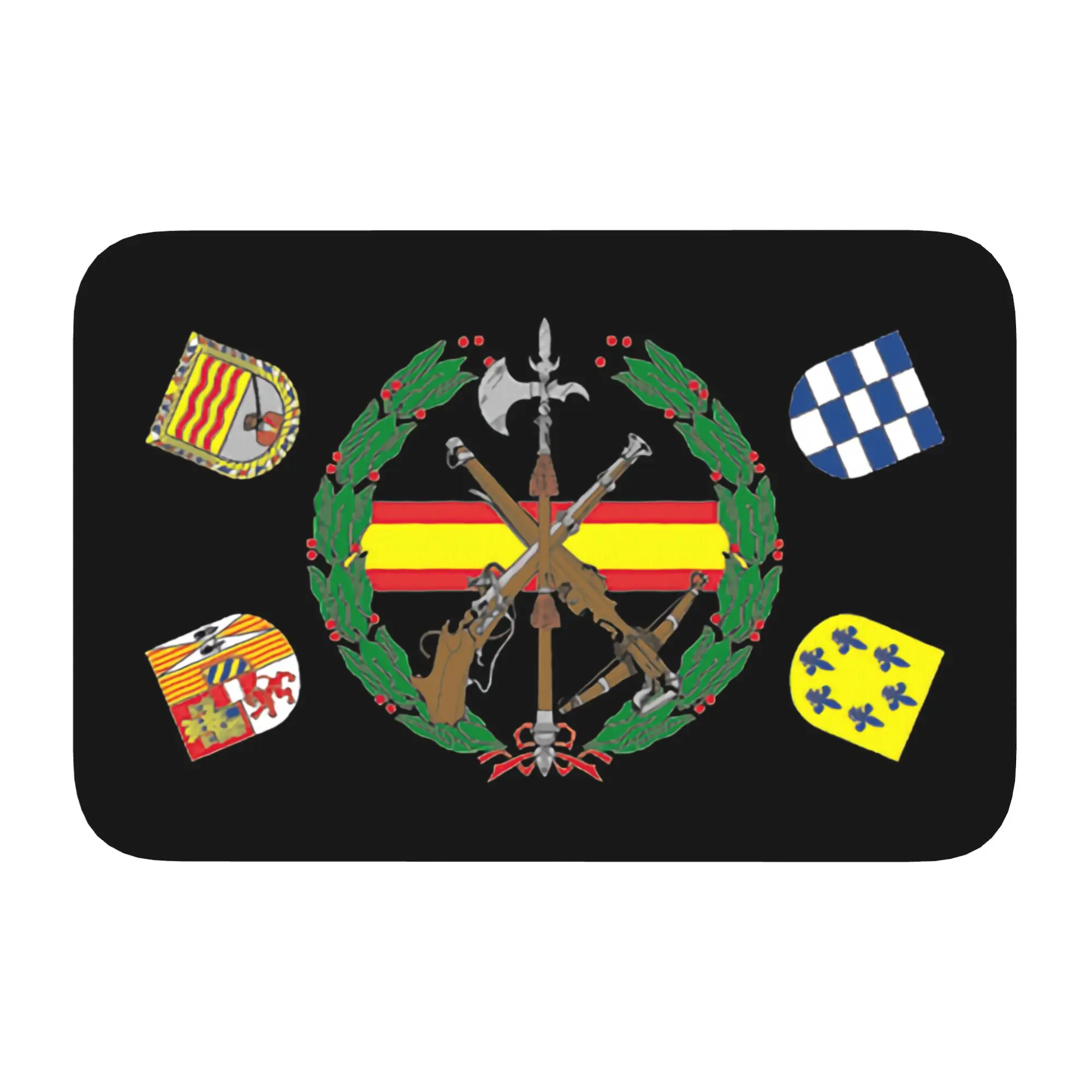 Spanish Legion Door Floor Bath Kitchen Mats Anti-Slip Indoor Spain Coat of Arms Doormat Garden Entrance Rug Carpet Footpad