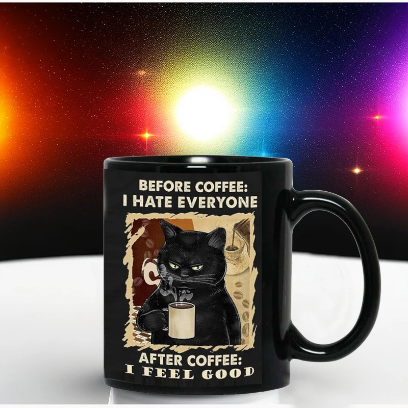 That what I do Black Cat Coffee Mug , 11oz Sublimation Ceramic Tea Cup,Drink Beer Mugs,Milk Cups Surprised Gift