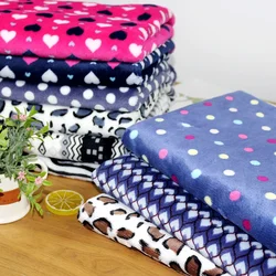 Super Soft Flannel Fabric Shorthair Single Sided Coral Fleece Stripe Print Pillow Cushion Bedding Home DIY Apparel Sewing Fabric