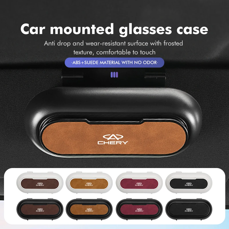 Estojo para óculos de sol, Suporte para óculos de sol, Caixa multifuncional, Chery Tiggo 5, 2, 3, 7 PRO, 8, 5X, Amuleto, IQ, QQ, Fulwin Face
