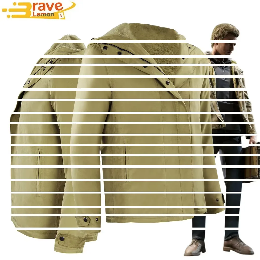 

Ethan Winters Cosplay Coat Costume Outwear Men Fantasy Evil Village Green Thick Jackets Outfit Outfits Halloween Carnival Suit
