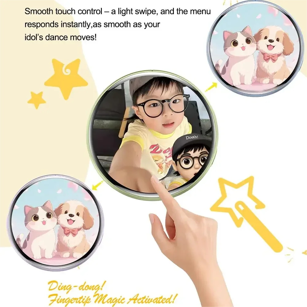 Electronic Badge HD Display Screen 1.70-inch HD Display Bluetooth 6.0 GIF Video Playback Touch Screen LED Audible Video Play