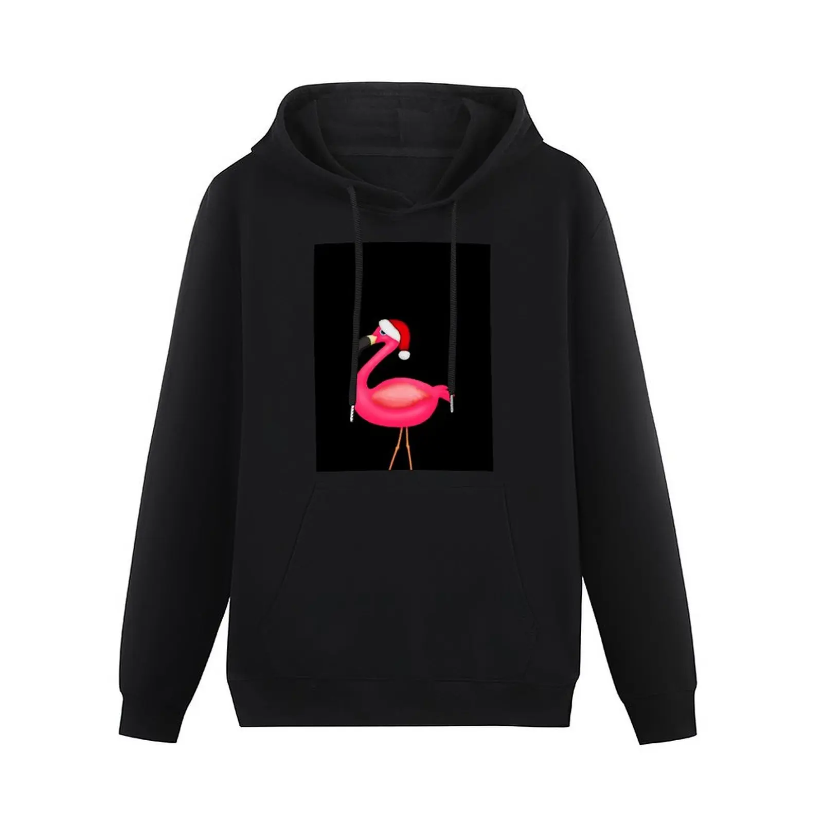 Pink Flamingo Christmas Pullover Hoodie streetwear men autumn new hooded tee