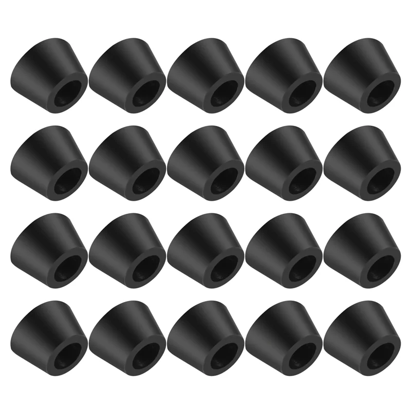 20PCS Black Chair Couch Table Rubber Furniture Leg End Caps 16Mm Dia