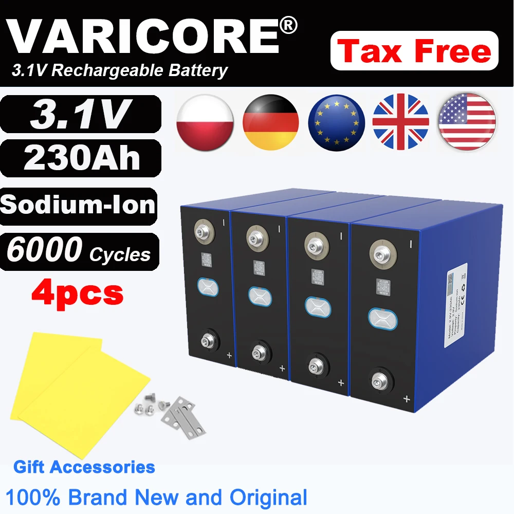 Grade A 3.1V 230Ah Natriumionbatterij 2,9V 20c Bestand tegen lage, hoge temperaturen DIY 12v motorfiets elektrische auto reizen golfkar