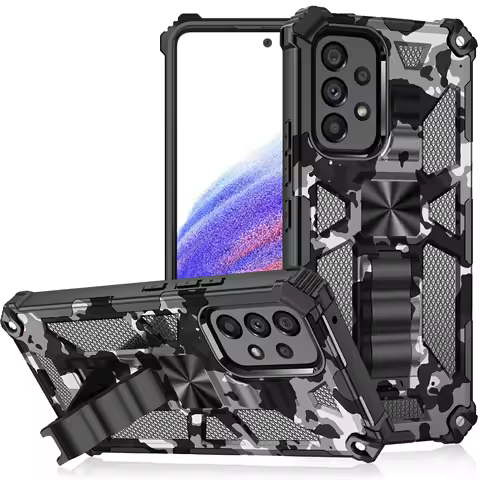 Military grade Camouflage Case for Samsung galaxy A16 A06 A13 A53 S21 S22 S23 S24 FE S25 Note 20 Ultra Built-in Kickstand Case