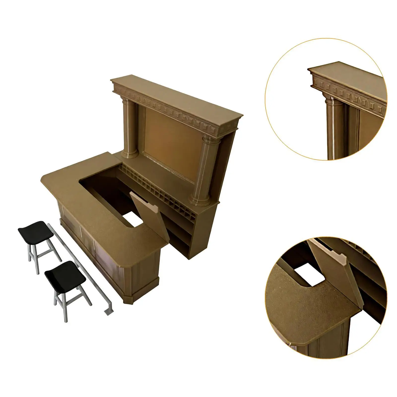 Sgabelli da bancone bar Set parti fai da te da collezione 1/12 mobili giocattolo accessori per la decorazione della casa delle bambole per bambini paesaggistici in miniatura