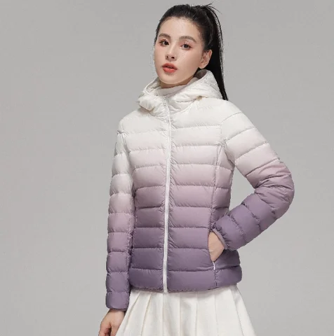 

Women Autumn/Winter Jackets 2022 New Female Fashion Stand Collar Ultra Lightweight White Duck Down Coat