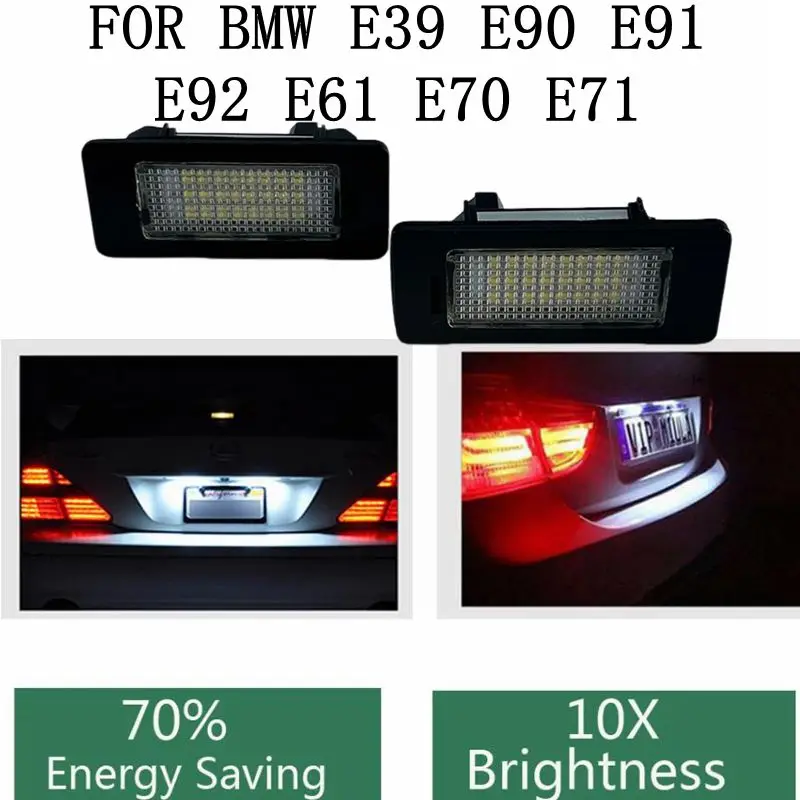 

Для BMW E39 E60 освещение номерного знака 6000k белый без ошибок светодиодный светильник номерного знака для BMW E90 E91 E92 E61 E70 E71