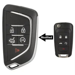 jingyuqin upgrade Modified Remote Smart Car Key Shell For Chevrolet Cruze Epica Lova Camaro Impala 2 3 4 5 Button HU100 Blade
