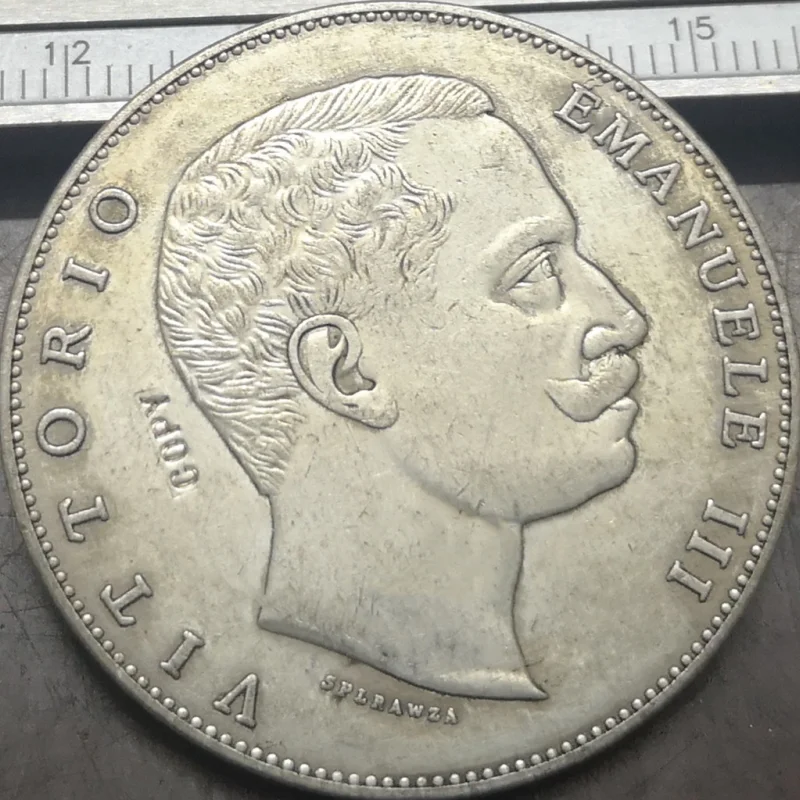 1901 Italy 5 Lire-Vittorio Emanuele III Silver Plated Copy coin