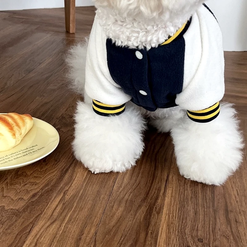 Puppy Sports Sweatshirt Letter Printed Dog Clothes Pet Baseball Clothes Teddy Winter Clothes Bichon Warm Two Legs Clothes