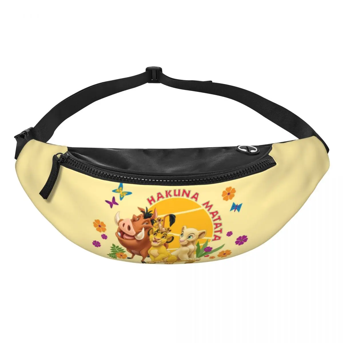 

Custom The Lion Cartoon K-Kings Fanny Pack Men Women Casual Crossbody Waist Bag for Traveling Phone Money Pouch