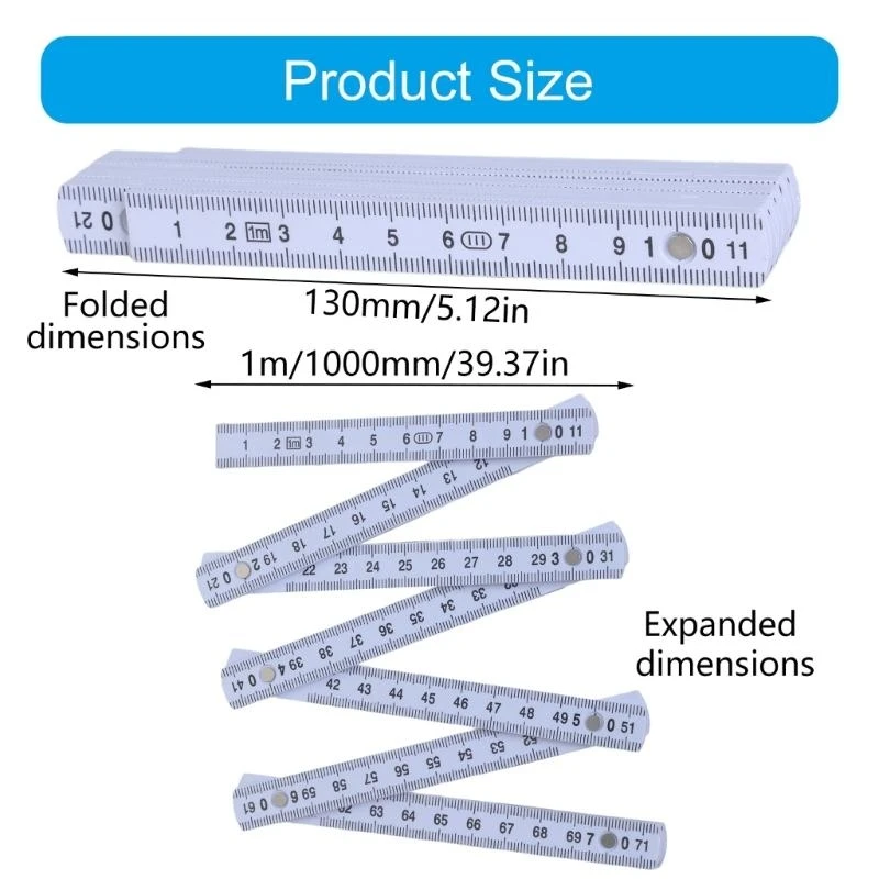 Easy Carry 1meter Plastic Ruler Small Design Measuring Tool for Easy Storage