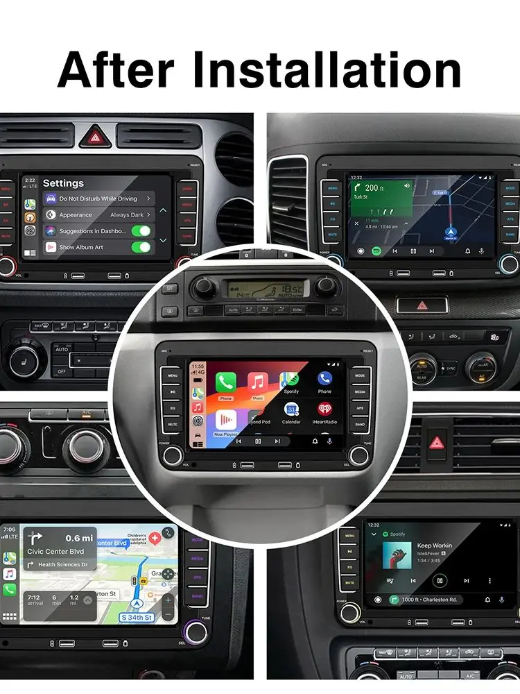 7 "2 Din HD Auto Media Video RDS Airplay Autoradio CarPlay Android Auto Stereo Audio Voor Volkswagen/Seat/Skoda/Passat/Golf/Polo - afbeelding 2