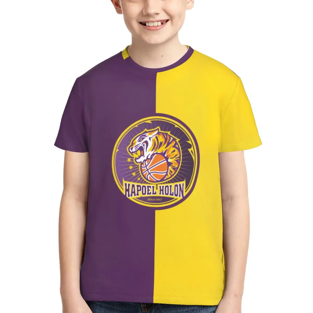

Hapoel Holon Basketball T Shirt - Short Sleeve Crew Neck Soft Fitted Tee Shirts for Teen Girl & Boy