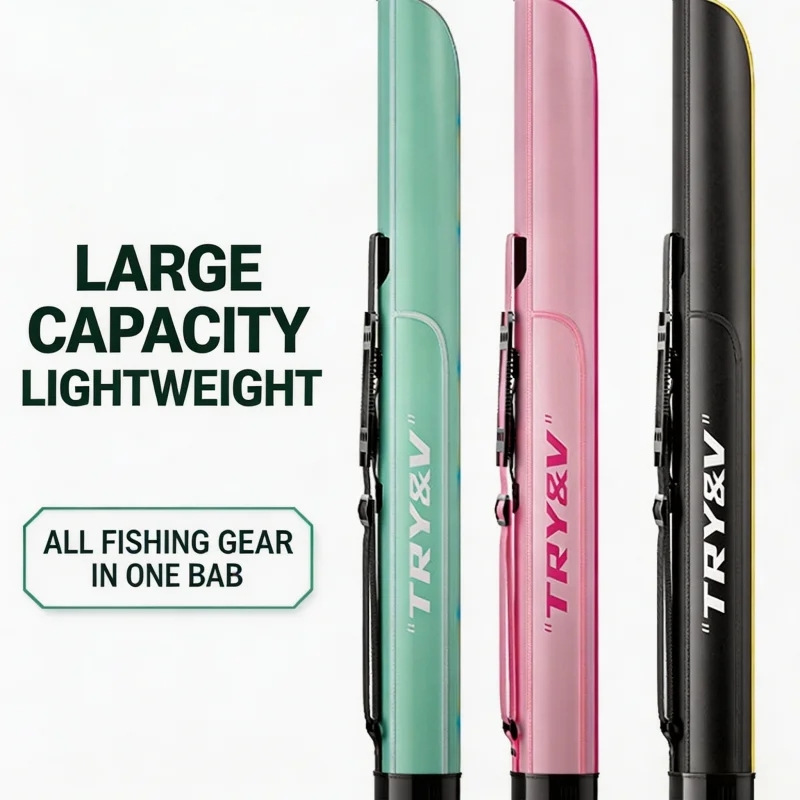TRUVEX 1.3m Waterproof Hard Shell Fishing Rod Case PVC Large Capacity Lightweight Tackle Storage Bag YKK Zipper Thickened Base