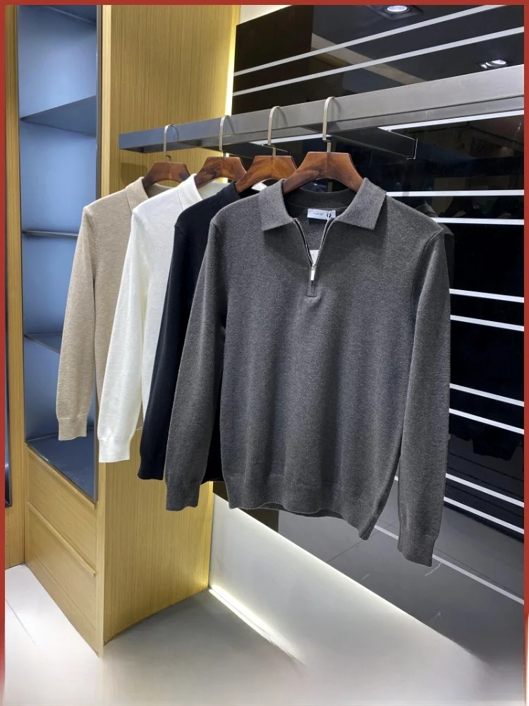 

High-End Men's Knitted Long Sve Ne Sweater Faion Urban Sle Autumn New Arrival Soft Polyester Blend Comfortable Fit