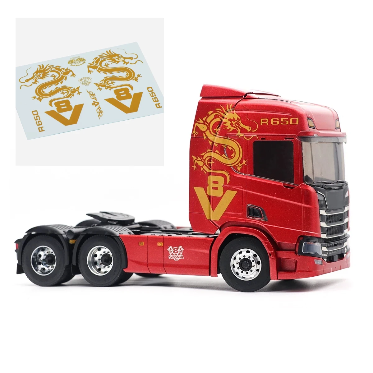 

Orlando Hunter Simulation Tractor Truck Model 1/32 T01 R650 Water Decal Multiple Decorative Icons For Hobby Collectors