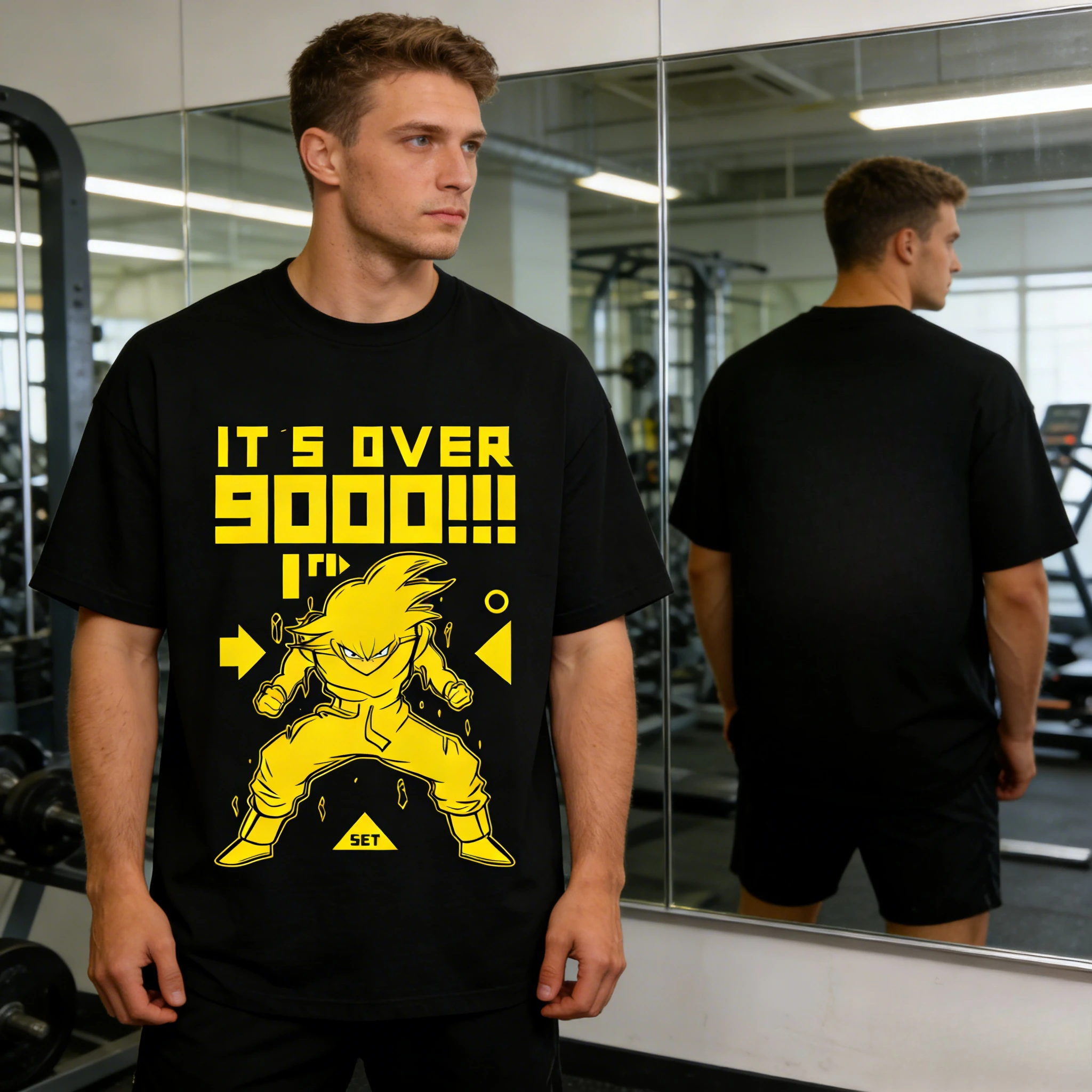2026 Sommer Vegeta „It's Over 9000“ Dragon Ball Vintage Anime T-Shirt Herren Reine Baumwolle Lässig Locker Sportlich Alltagsversion Y2K-Stil