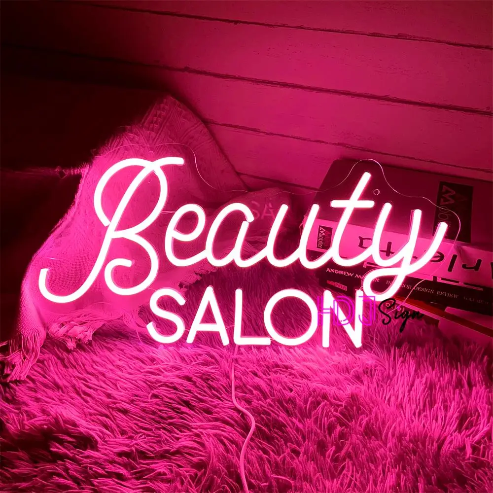 Salon Neon Light Sign USB Beauty Salon LED Neon Sign Nails Room Decoration Wall Hanging Neon Sign Light Up Sign For Shop